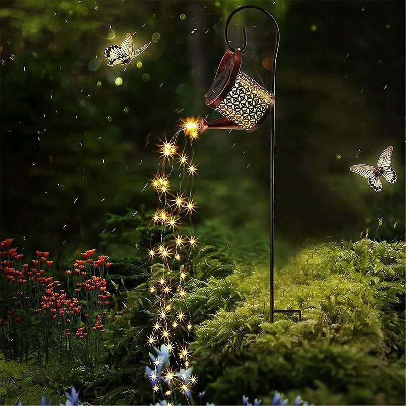 Solar Watering Can, Garden Decorative Landscape Light, Outdoor Garden Multi-Color String Light Outdo