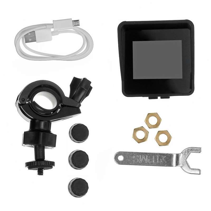 Solar Wireless Tire Pressure Monitoring System Motorcycle TPMS Tire Pressure Monitor LCD Display 3 E