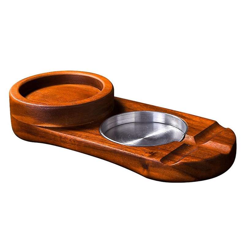 Solid Wood Cigar Ashtray Holder Whiskey Glass Holder Home Decor Wine Glass Holder Cigarettes Rack As