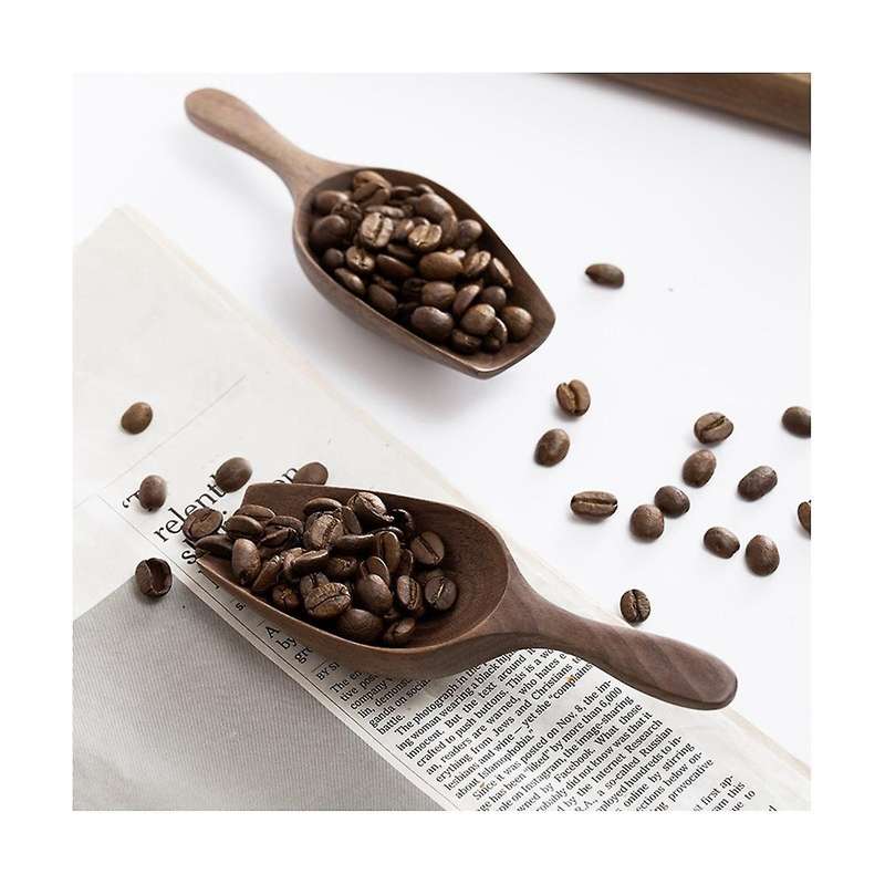 Solid Wood Coffee Bean Spoon Shovel Black Walnut Whole Wood Digging Coffee Bean Spoon Tea Shovel Woo