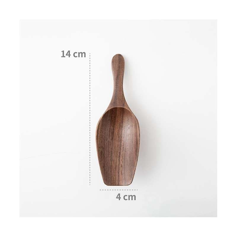 Solid Wood Coffee Bean Spoon Shovel Black Walnut Whole Wood Digging Coffee Bean Spoon Tea Shovel Woo