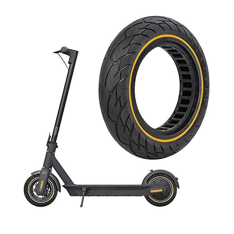 Solid Rubber Wheels 10 Inch Electric Scooter, Non-Slip, Solid Rubber, No More Perforated Wheels (Yel