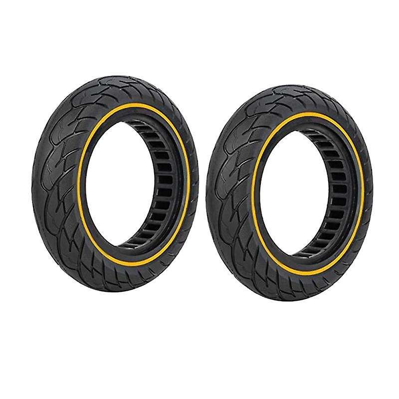 Solid Rubber Wheels 10 Inch Electric Scooter, Non-Slip, Solid Rubber, No More Perforated Wheels (Yel