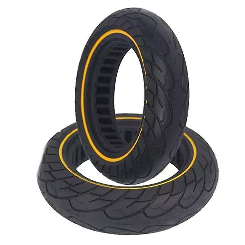 Solid Rubber Wheels 10 Inch Electric Scooter, Non-Slip, Solid Rubber, No More Perforated Wheels (Yel
