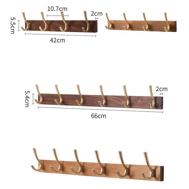 Solid Wood Coat Hooks Clothes Hooks Free Punch Coat Hooks Coat Rack Behind the Door Wall Hooks, A