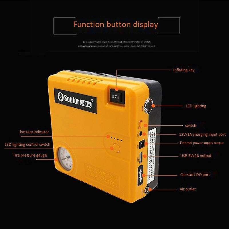 SOULOR 12000MA 12V Portable Car Jump with Air Compressor Battery Jump Pack with Air Pump Emergency P