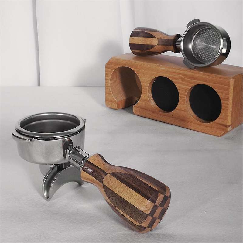 Solid Wood Handle M10 Screw Handle Bottomless Espresso Machine Tools Coffee Portafilter Handle