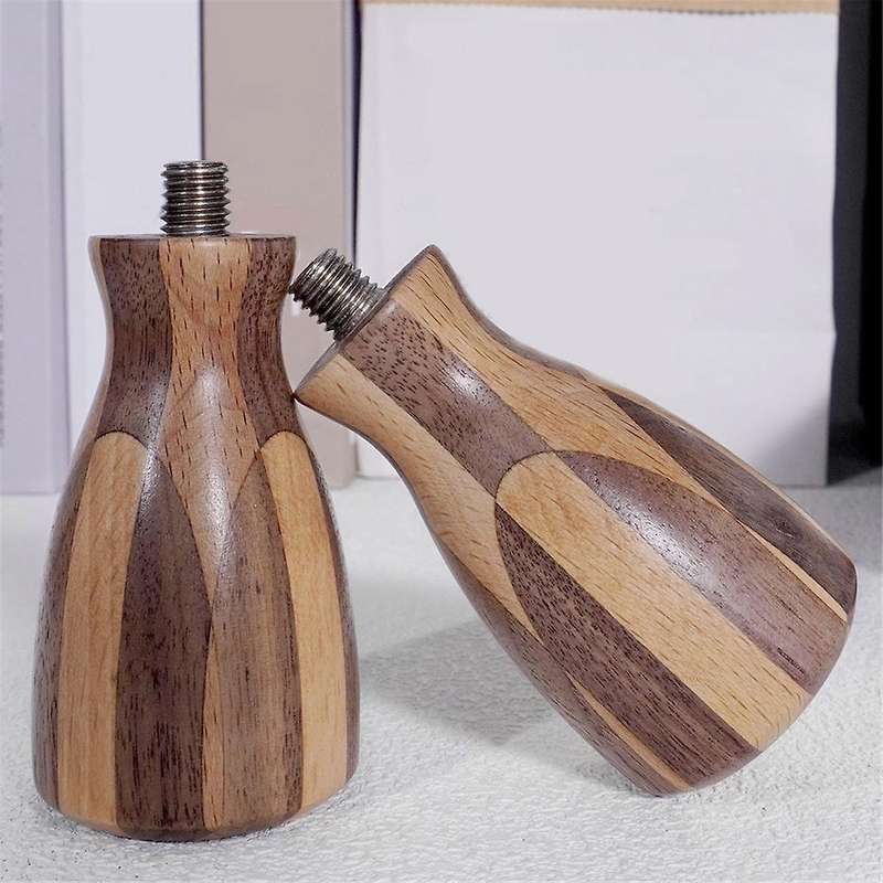 Solid Wood Handle M10 Screw Handle Bottomless Espresso Machine Tools Coffee Portafilter Handle