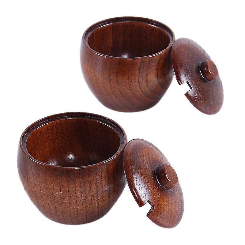Solid Wood Spice Salt Pepper Seasoning Box Japanese Style with and Lid Kitchen Tool
