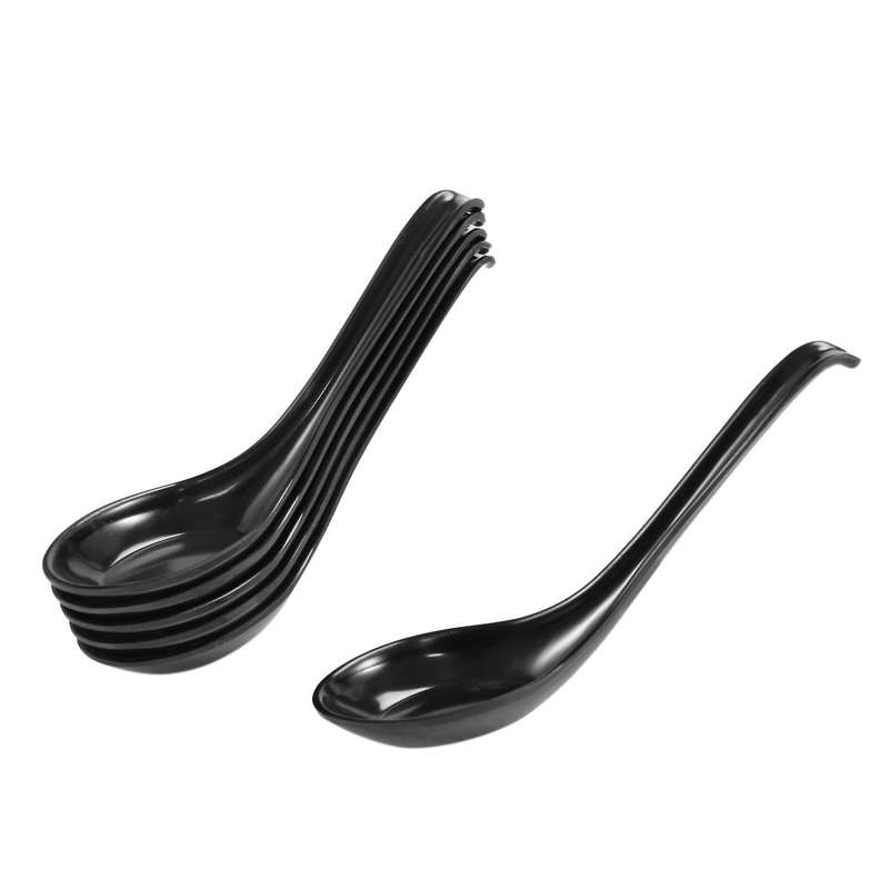 Soup Spoons,6 Pcs Japanese Style Spoons Rice Spoons Chinese Asian Soup Spoons with Long Handle for