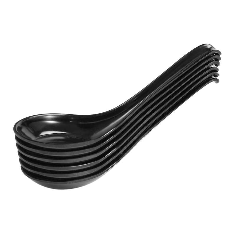 Soup Spoons,6 Pcs Japanese Style Spoons Rice Spoons Chinese Asian Soup Spoons with Long Handle for