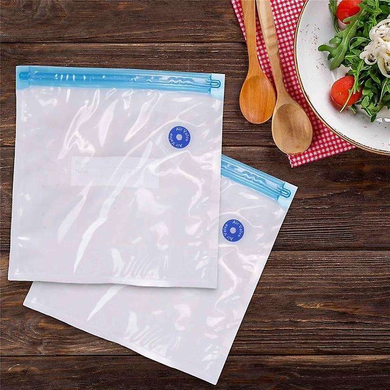Sous Vide Bags 15Pack Reusable Electric Vacuum Food Storage Save Sealer Cooker with 1 Hand Pump,2 Si