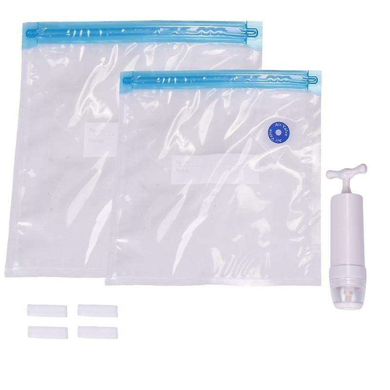Sous Vide Bags 15Pack Reusable Electric Vacuum Food Storage Save Sealer Cooker with 1 Hand Pump,2 Si