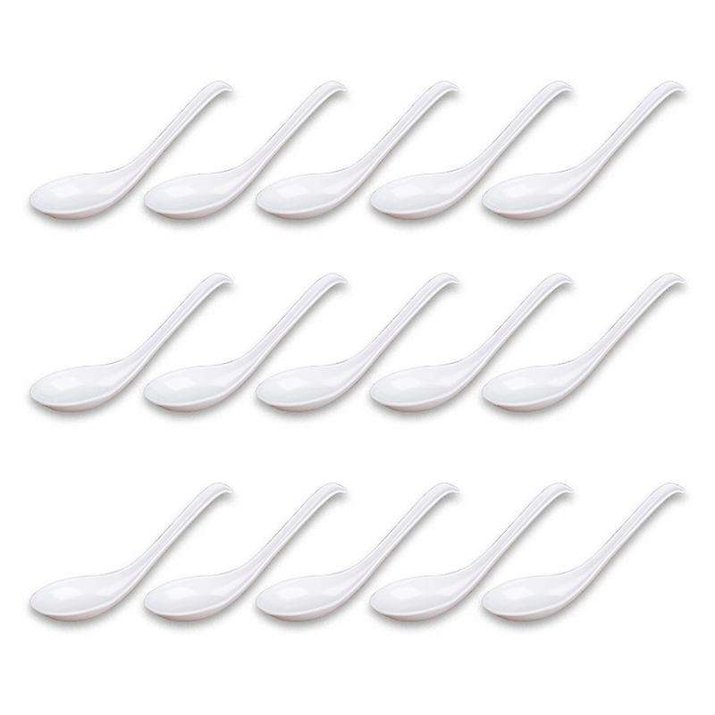 Soup Spoons,15Pcs Japanese Style Spoons Rice Spoons Chinese Asian Soup Spoons with Long Handle for
