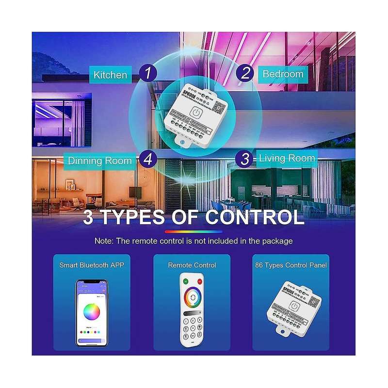 SP630E Bluetooh LED Controller Support PWM Single Color CCT RGB RGBW RGBCCT and SPI TTL IC Chip Ligh