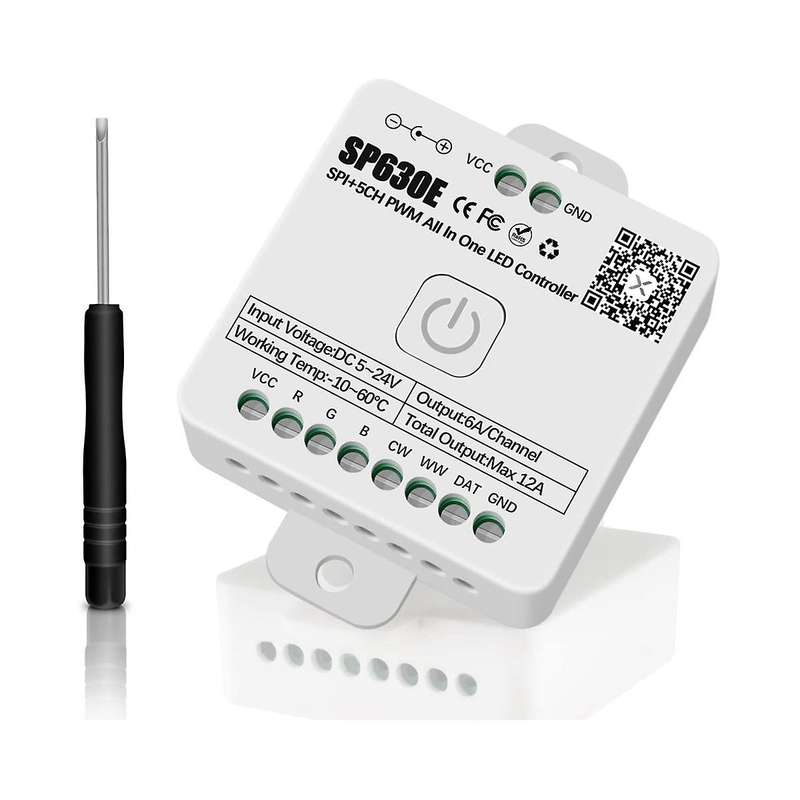 SP630E Bluetooh LED Controller Support PWM Single Color CCT RGB RGBW RGBCCT and SPI TTL IC Chip Ligh