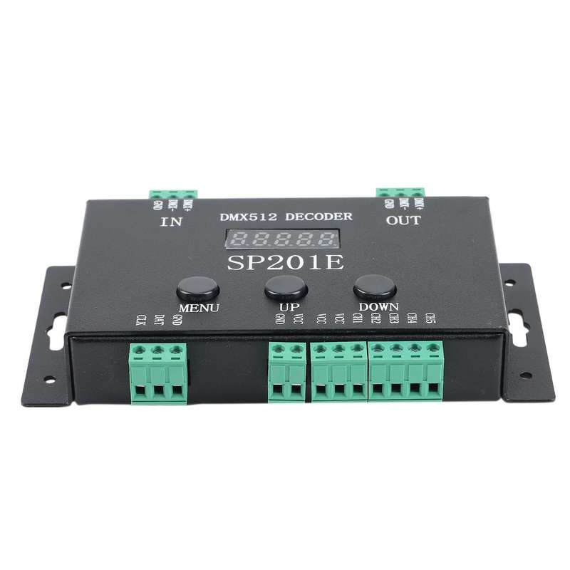SP201E RGB LED Pixels Strip Controller DMX512 Decoder Supports 3072 Channels, Compatible with a of I