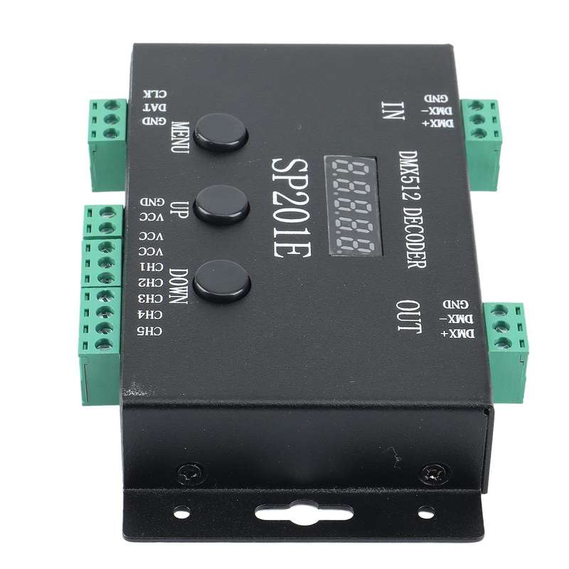 SP201E RGB LED Pixels Strip Controller DMX512 Decoder Supports 3072 Channels, Compatible with a of I