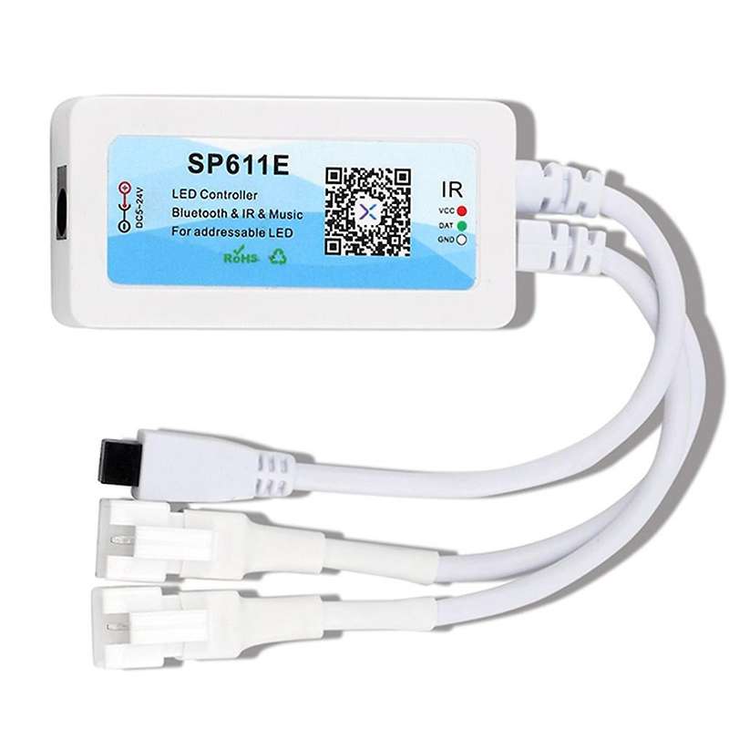 Sp611e Ws2812b Ws2811 Bluetooth Music Controller Ir38 Keys Remote App for Addressable Led Lighting