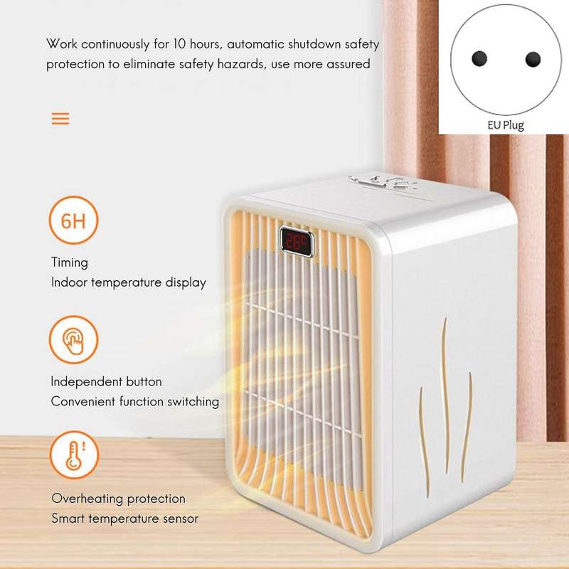 Space Heater,Electric Heaters Indoor Portable with Thermostat, PTC Fast Heating Small Heater for Bed