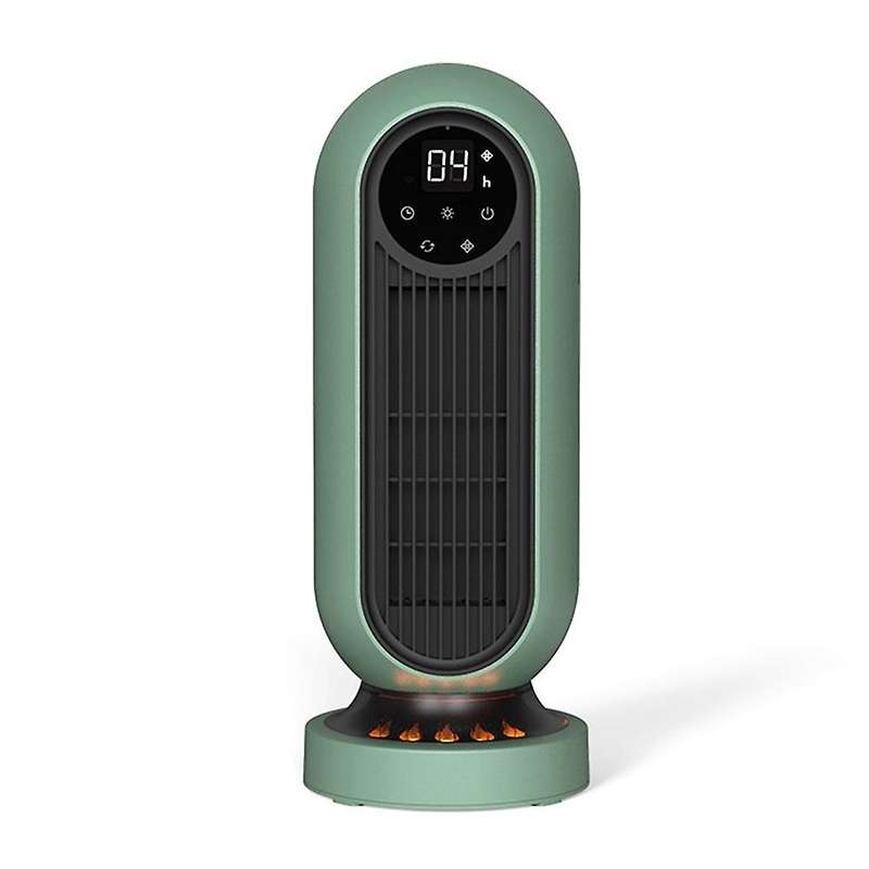 Space Heater, 2000W Portable Ceramic Tower Heater, Oscillating Electric Space Heater with LED Flame