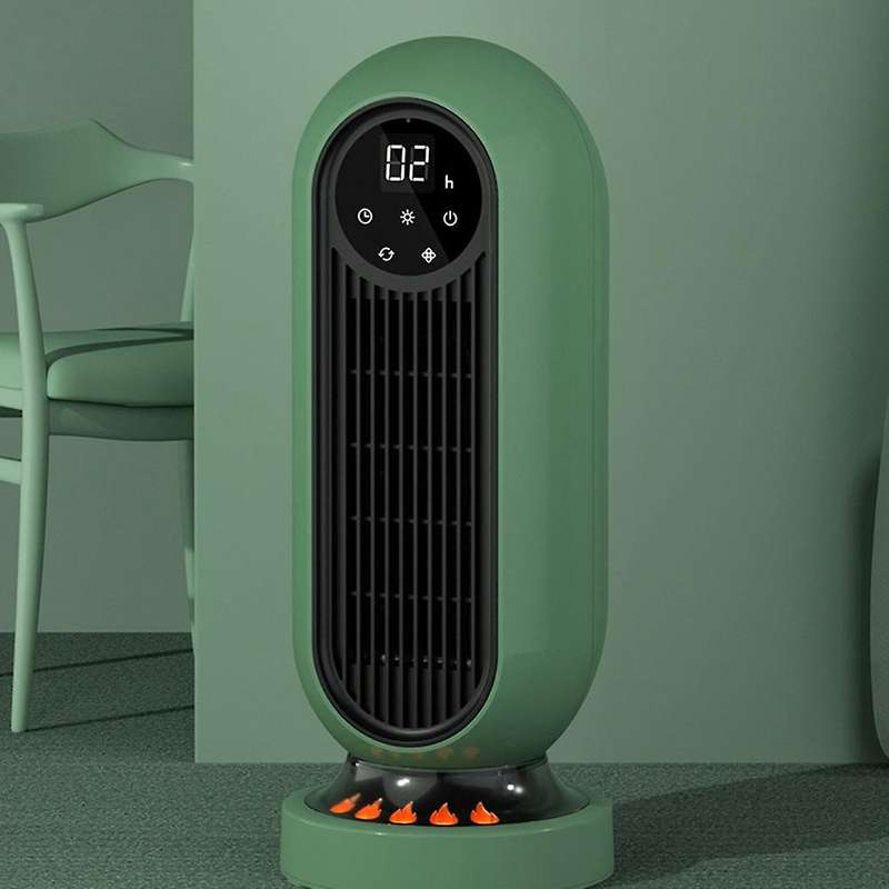 Space Heater, 2000W Portable Ceramic Tower Heater, Oscillating Electric Space Heater with LED Flame