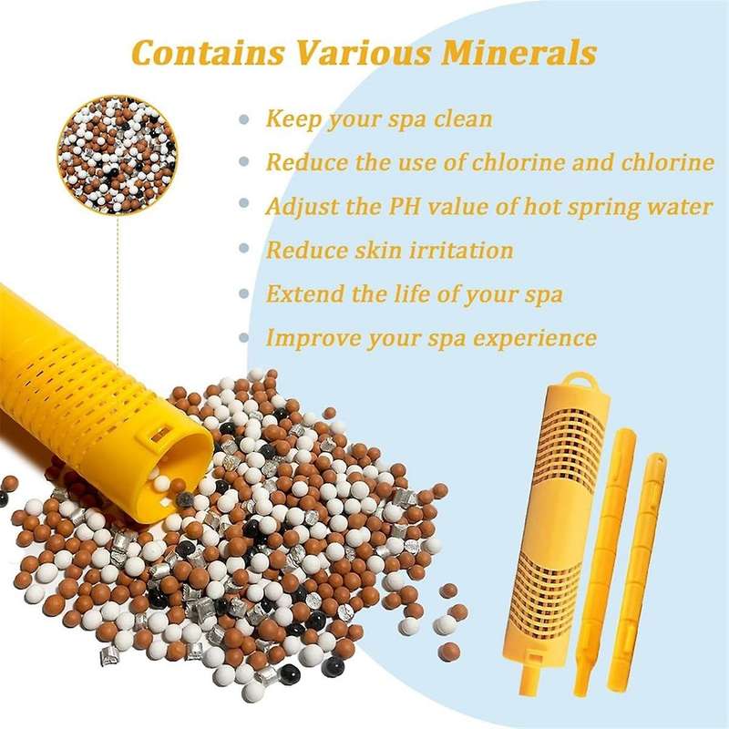Spa Mineral Sticks for Hot Tub Supplie, Spa Hot Tub Mineral Stick Inserts Filter - Yellow, 2 Pack