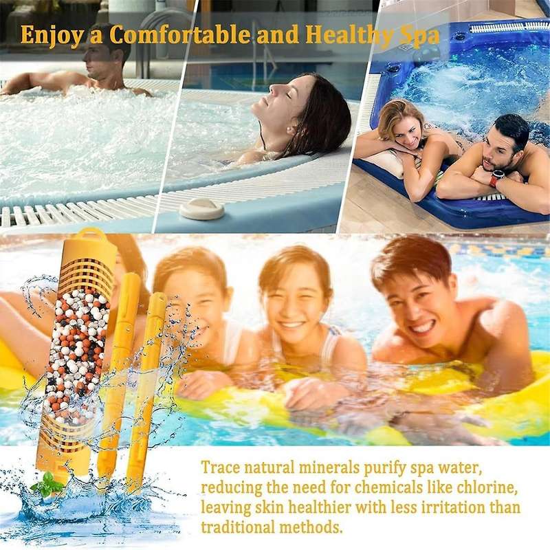 Spa Mineral Sticks for Hot Tub Supplie, Spa Hot Tub Mineral Stick Inserts Filter - Yellow, 2 Pack