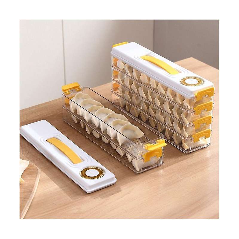 Space Saving Dumplings Keeping Storage Box Multi Layer Dumplings Holder Case Non-stick with Date Re