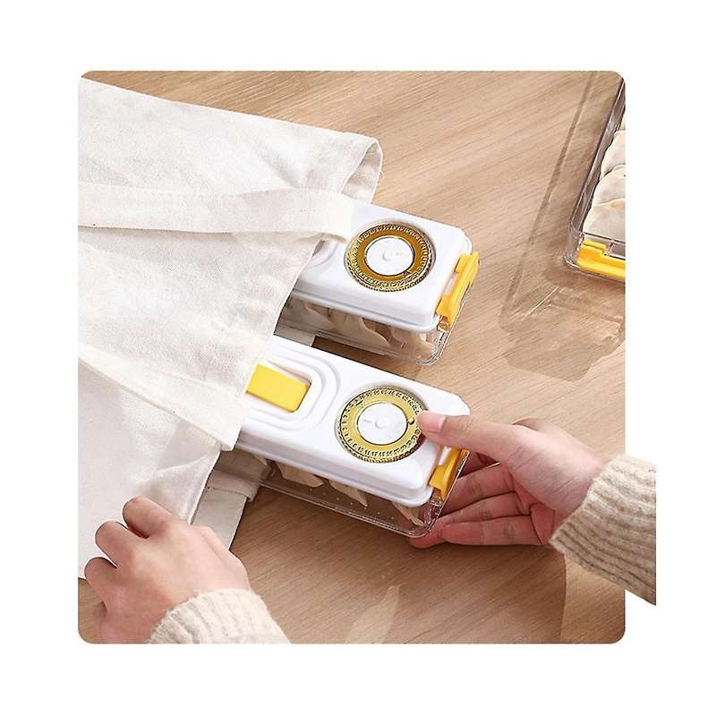 Space Saving Dumplings Keeping Storage Box Multi Layer Dumplings Holder Case Non-stick with Date Re