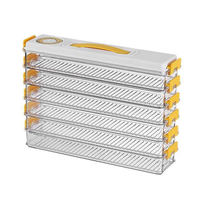Space Saving Dumplings Keeping Storage Box Multi Layer Dumplings Holder Case Non-stick with Date Re