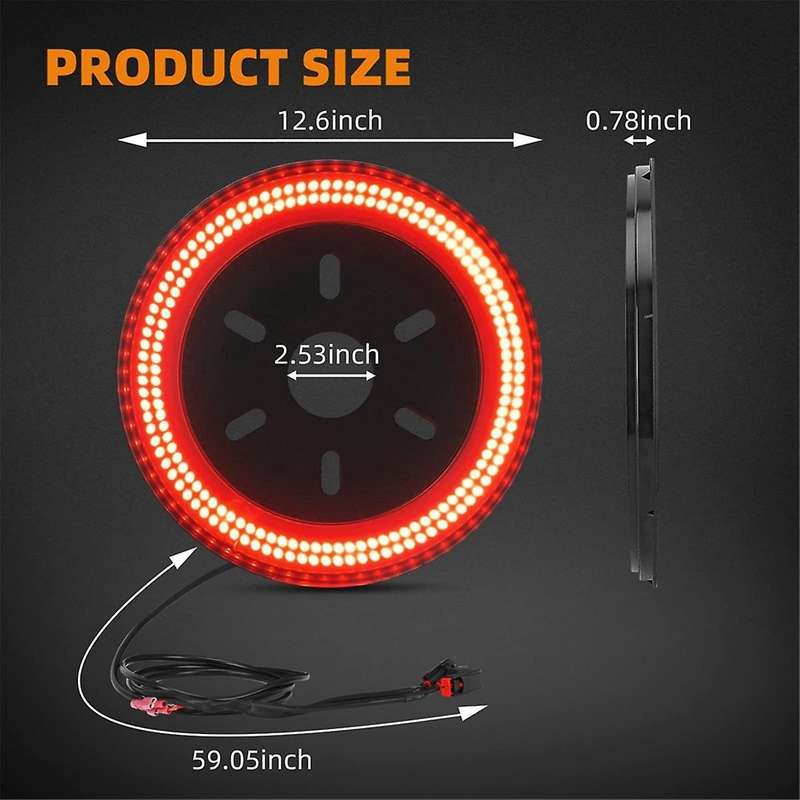 Spare Tire Brake Light Led Third Brake Light for 2021 2022 2023 3-sided Bright Red High-mounted Brak