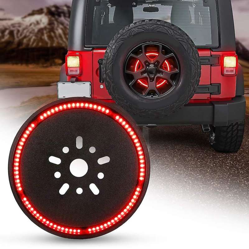 Spare Tire Brake Light Wheel Light 3Rd Third Brake Light for 2007-2017 JK JKU YJ TJ,Red Light