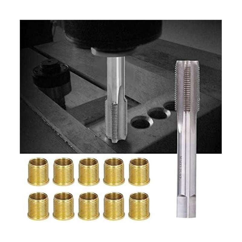 Spark Plug Thread Repair Tools, High Speed Steel Tap Spark Plug with M14X1.25 Inserts and M16X1.25 T
