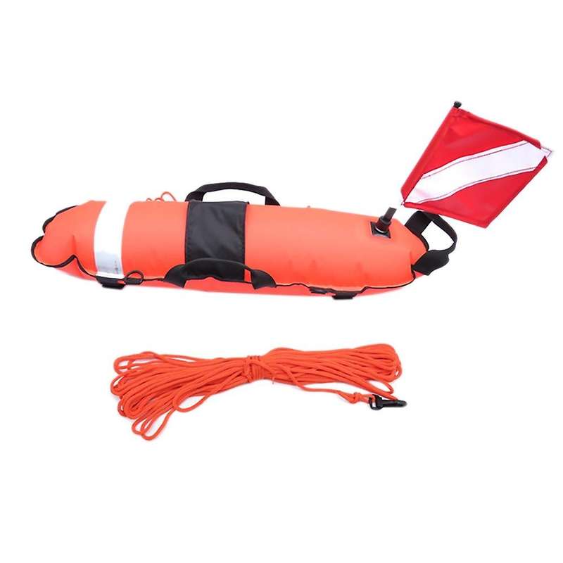 Spearfishing Inflation Buoy Scuba Diving Signal Float Ball with Flag 25 Meters of Rope Reflective St