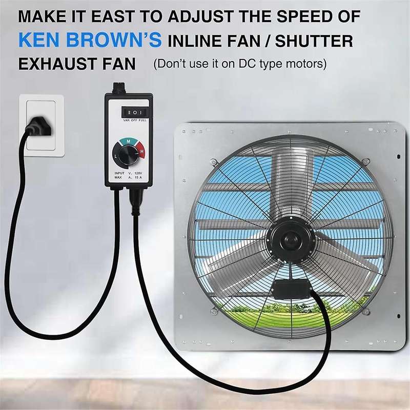 Speed Controller Fan Speed Controller 120V 15Amp Speed Adjuster for Exhaust Fan and Inline Duct Fan