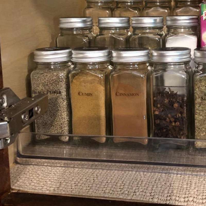 Spice Rack Kitchen Pantry Step Shelf Cabinet Organizer, Spice and Food Kitchen Cabinet Pantry Shelf