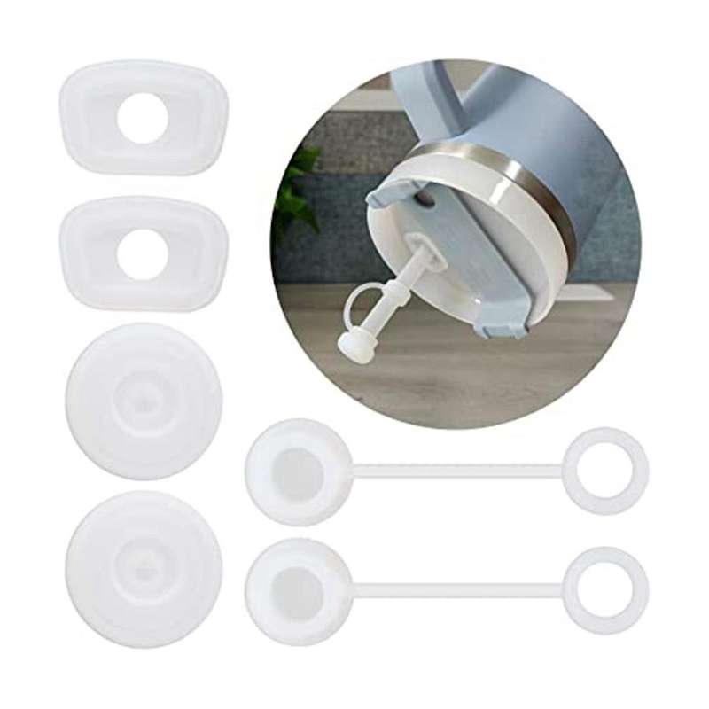 Spill Proof Stopper, for 1.0 40oz/ 30oz, Including 2 Straw Cover Cap, 2 Spill Stopper and 2 Leak St