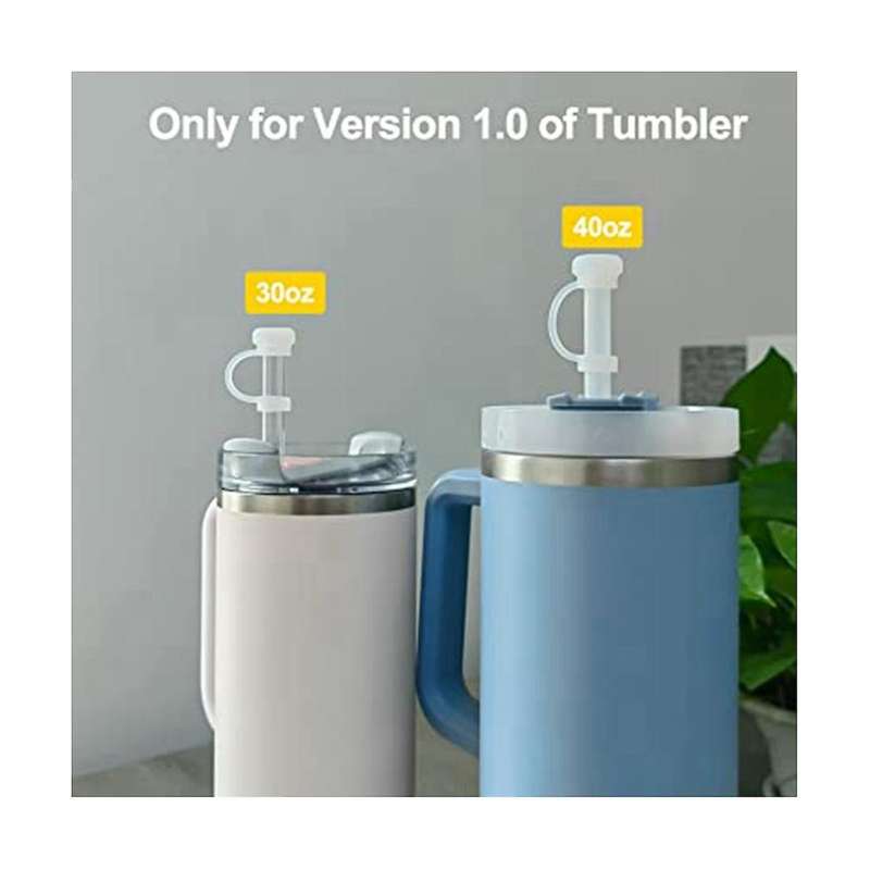Spill Proof Stopper, for 1.0 40oz/ 30oz, Including 2 Straw Cover Cap, 2 Spill Stopper and 2 Leak St