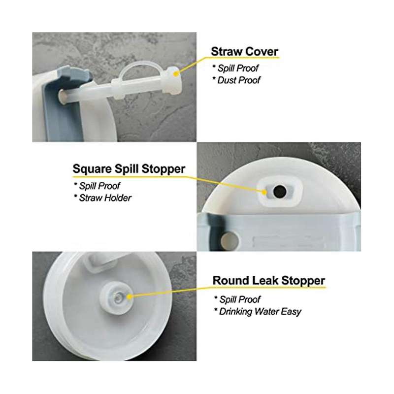 Spill Proof Stopper, for 1.0 40oz/ 30oz, Including 2 Straw Cover Cap, 2 Spill Stopper and 2 Leak St