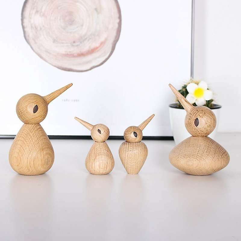 Spiked-Billed Bird Gift of Pure Handmade Solid Wood Decoration in Nordic Denmark Puppet Wood Carving