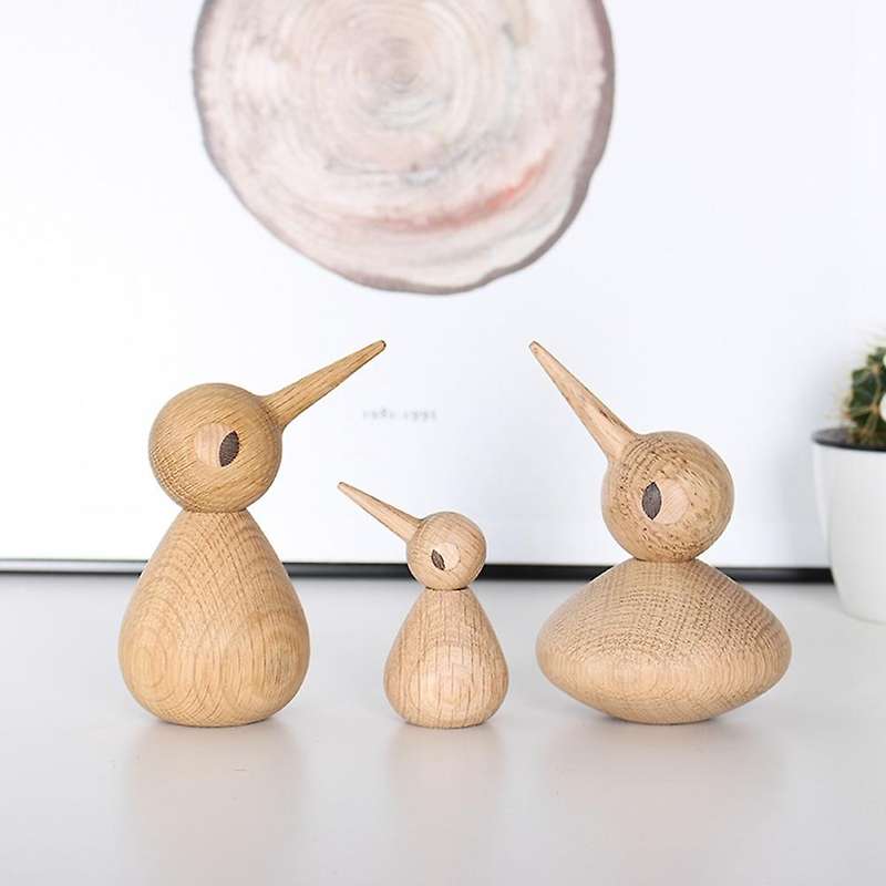 Spiked-Billed Bird Gift of Pure Handmade Solid Wood Decoration in Nordic Denmark Puppet Wood Carving