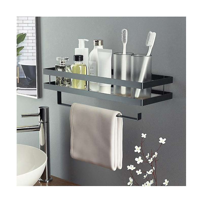 Spice Rack, Hanging Spice Rack with Kitchen Roll Holder and 4 Hooks, Kitchen Organizer Drawer, Kitc