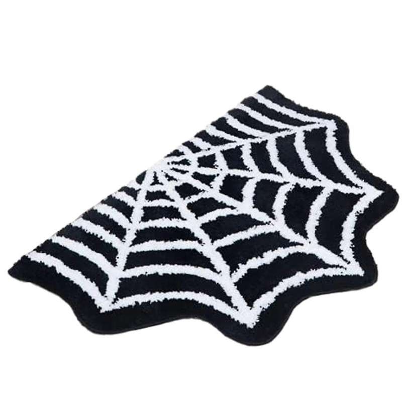 Spider Web Bath Mat Halloween Rug Bathroom Decor Gothic Home Decor Witchy Horror Goth Room Rugs Goth