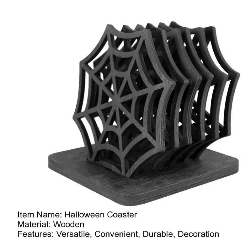Spider Coaster Table Decor Spooky Spider Web Coasters Festive Halloween Table Placemats for Home Dec