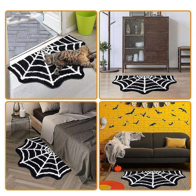Spider Web Bath Mat Halloween Bath Mat Non- Rugs Spiderweb Rug Doormat Floor Mat Carpet Rug Home Ba