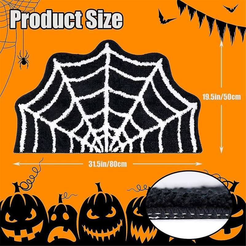 Spider Web Bath Mat Halloween Bath Mat Non- Rugs Spiderweb Rug Doormat Floor Mat Carpet Rug Home Ba