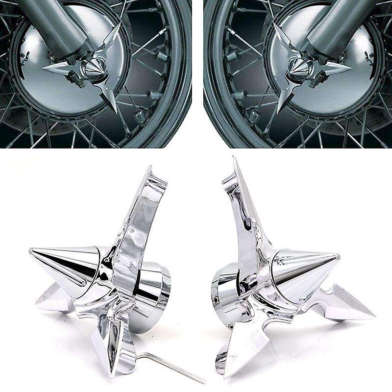 Spinning Front Axle Cap Nut Covers for Touring VRSC XG Softail V-Rod Road Street Glide Silver