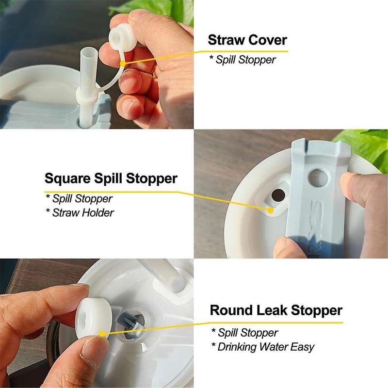 Spill Stopper Set for 2.0/1.0 40oz 30oz, Accessories Straw Cover Cap, Fix Leak Stopper Lid Spill Plu