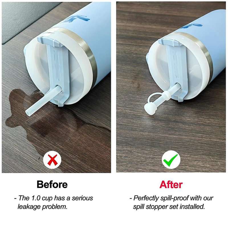 Spill Stopper Set for 2.0/1.0 40oz 30oz, Accessories Straw Cover Cap, Fix Leak Stopper Lid Spill Plu